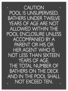 Ontario CA Unsupervised Pool >93m2 Sign